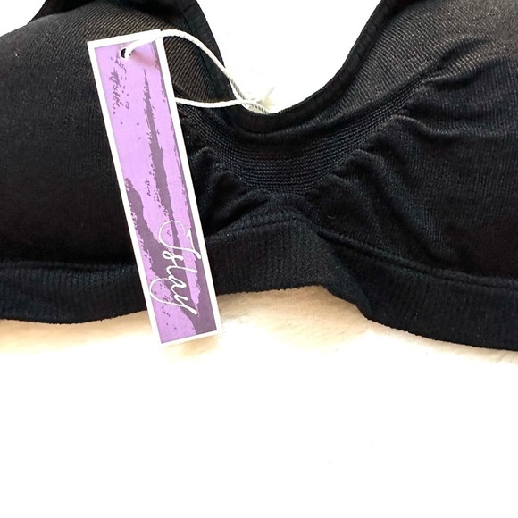 Islay Black USA Made Padded Bralette Pullover Ribbed Band - Picture 5 of 8